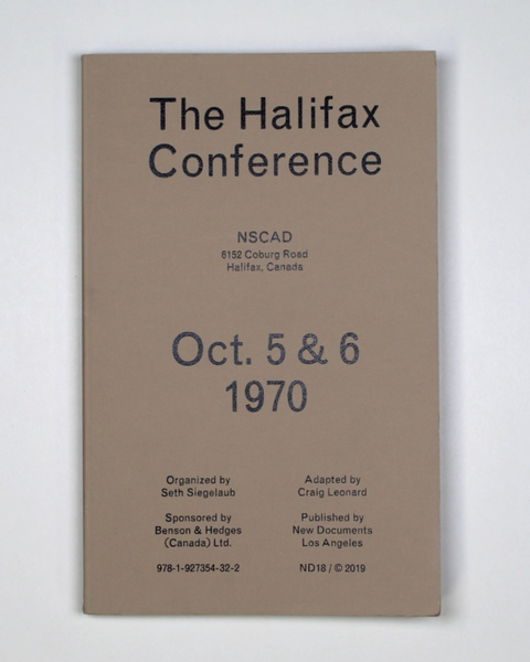 Art Metropole The Halifax Conferences