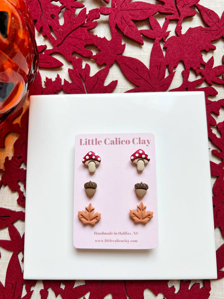 Fall Forest Stud Pack | Polymer Clay Earrings