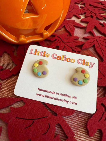 Paint Palette Studs | Polymer Clay Earrings 