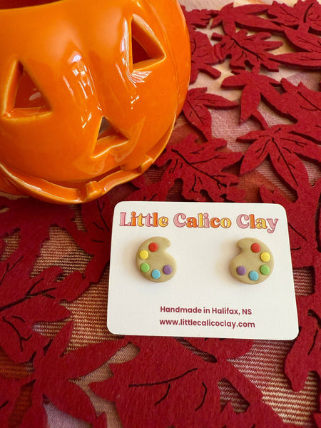Paint Palette Studs | Polymer Clay Earrings 