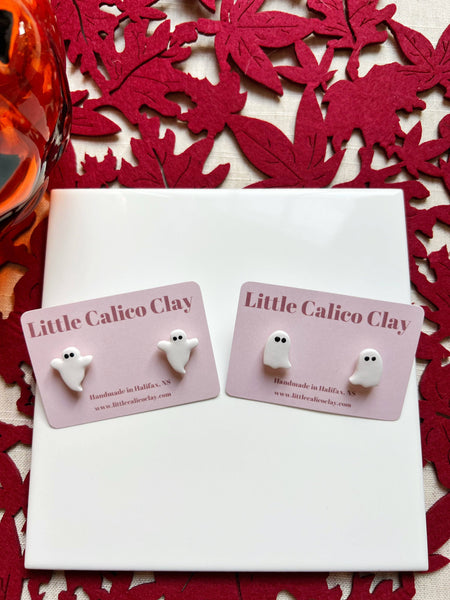 Ghost Studs | Polymer Clay Earrings