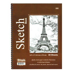 Sketch Pad Side Bound Spiral, 8.5"X 11"(30 Ct.)