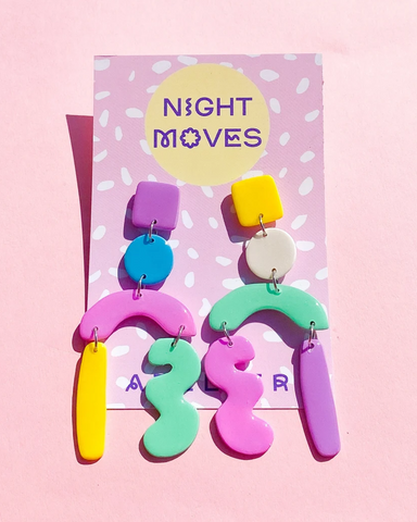 Night Moves Atelier Multicolour Abstract Earrings