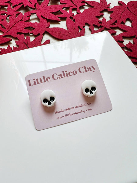 Skull Studs | Polymer Clay Earrings