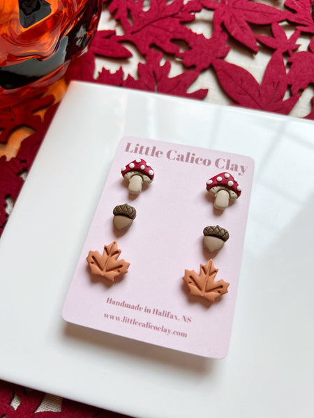 Fall Forest Stud Pack | Polymer Clay Earrings