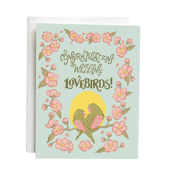 Lovebirds Wedding Congratulations Card