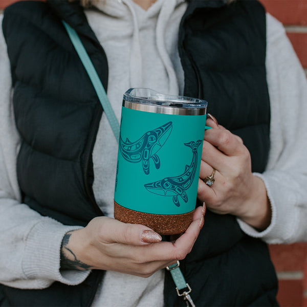 Cork Base Travel Mugs with Handle (16oz)