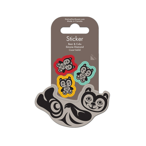 Bear & Cubs Sticker Native Northwest