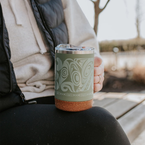 Cork Base Travel Mugs with Handle (16oz)