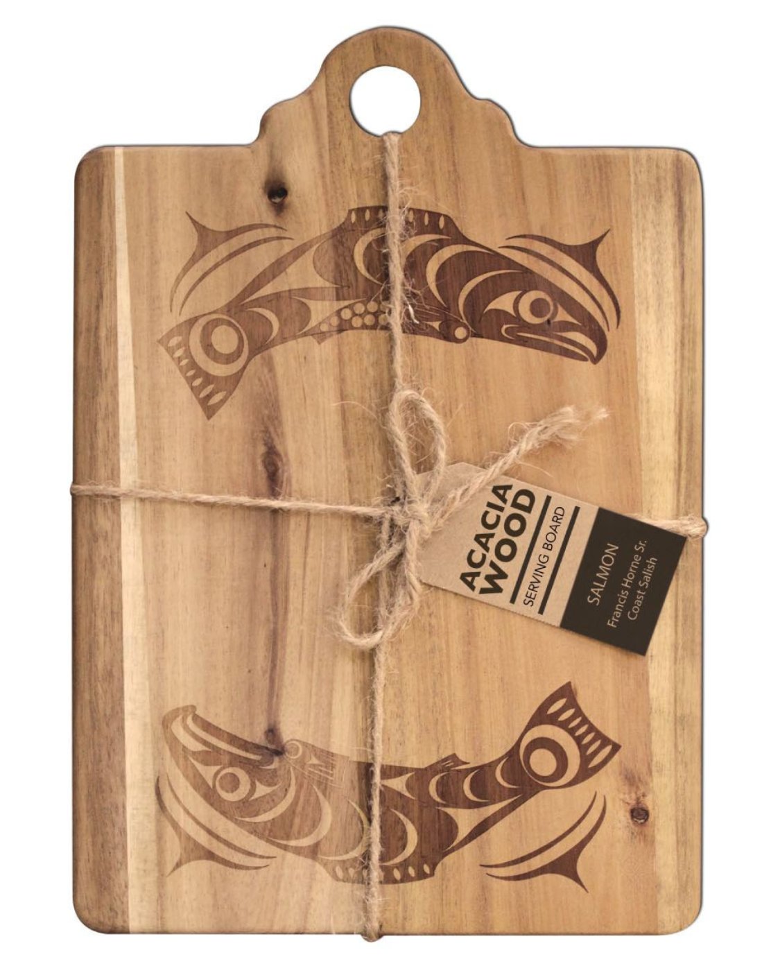 Native Northwest Acacia Wood Salmon Serving Board