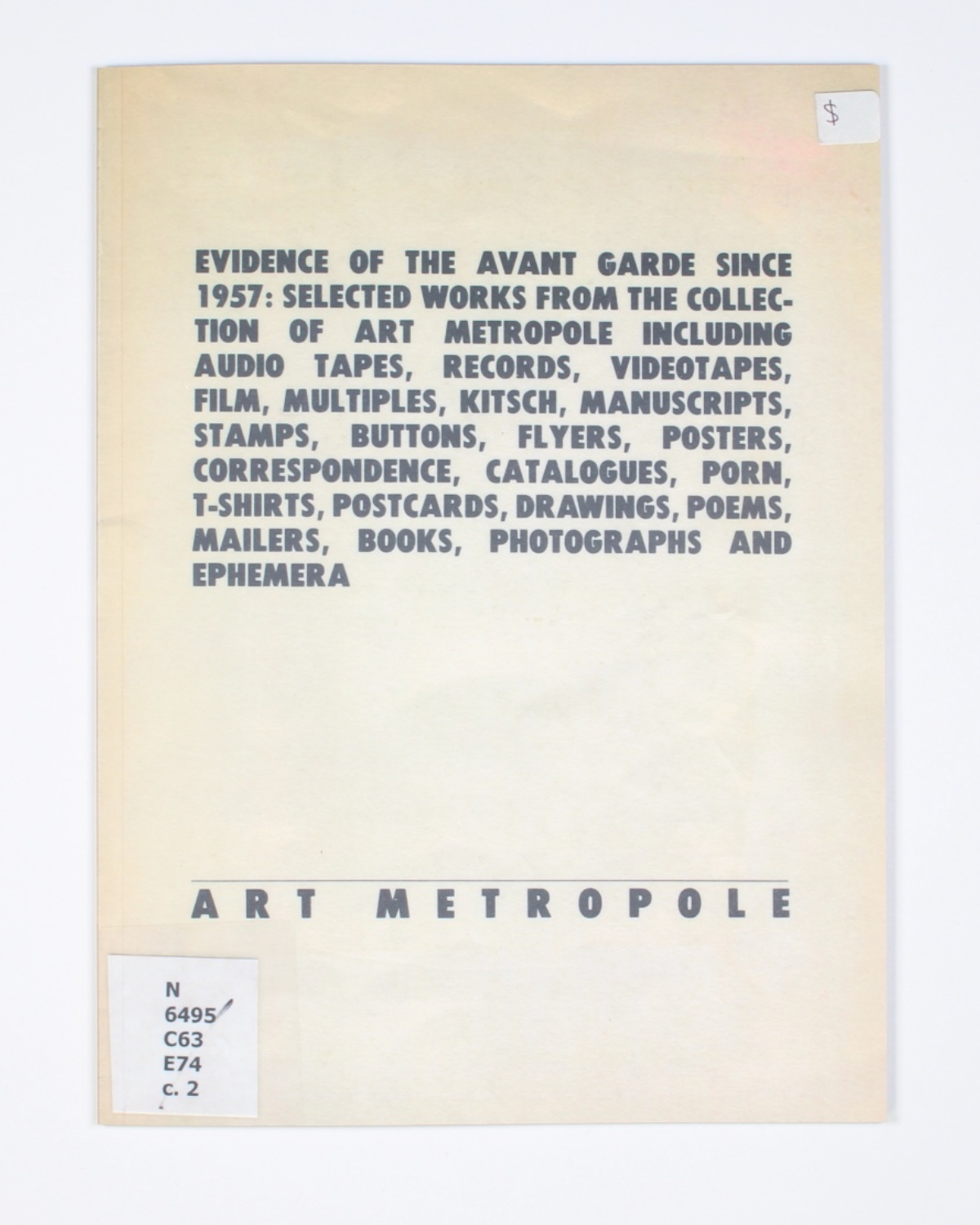 Art Metropole Evidence of the Avant Garde Ex-Library