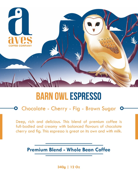 Aves Coffee Barn Owl Espresso Dark Blend