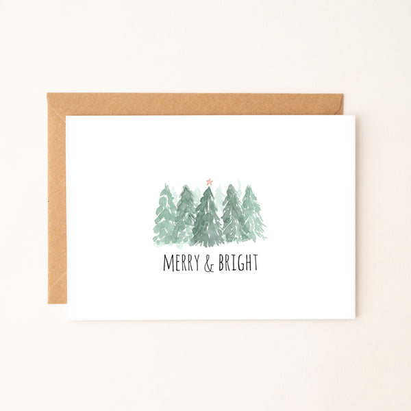 Little Cedar & Pine Merry & Bright Greeting Card