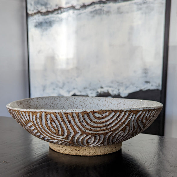 Equanimity Ceramics Carved Bowl