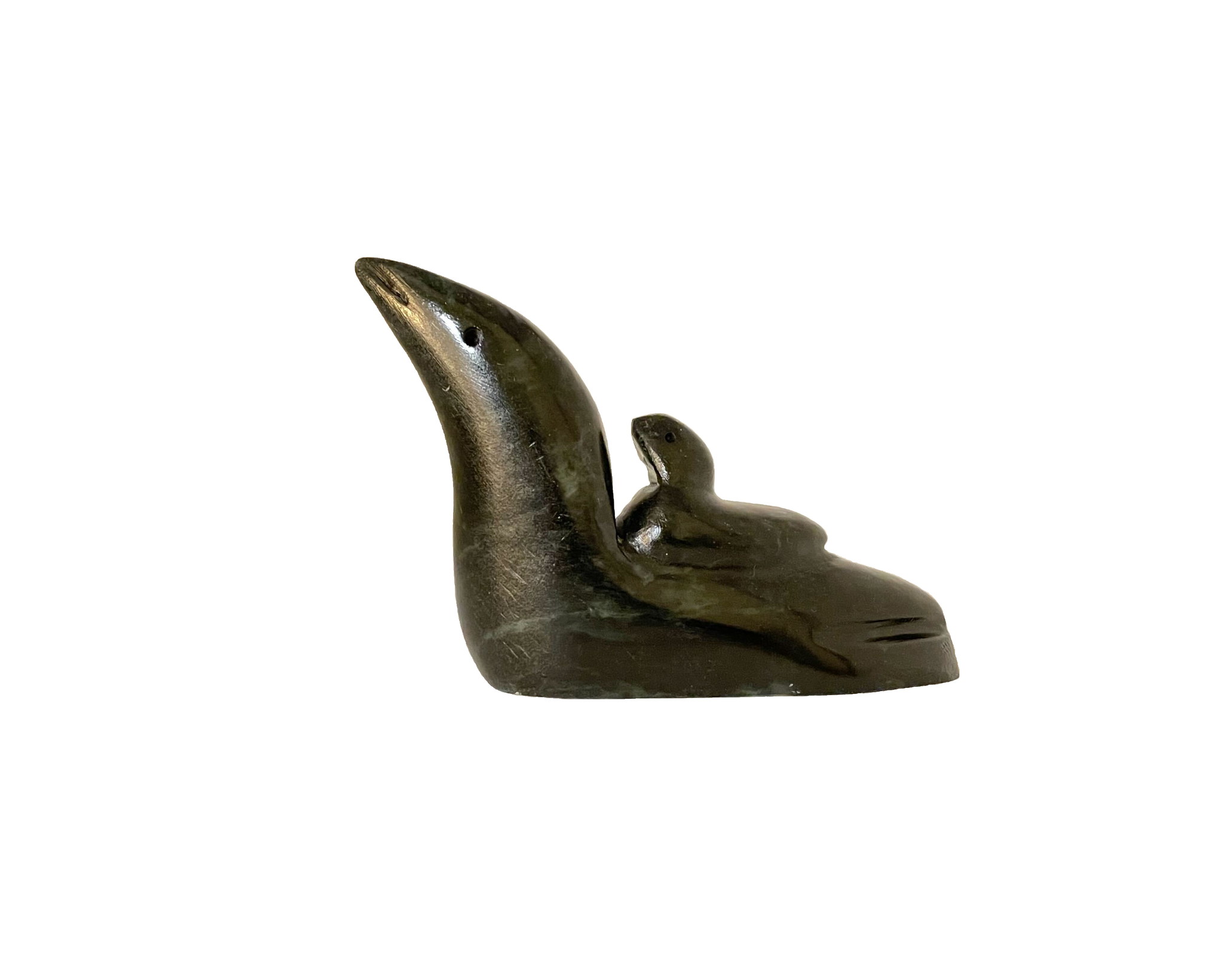 Peter Martin Loon with Chick Soapstone Sculpture