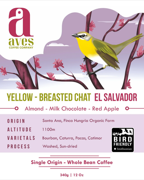 Aves Coffee Yellow-Breasted Chat El Salvador Whole Bean Coffee