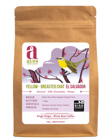 Aves Coffee Yellow-Breasted Chat El Salvador Whole Bean Coffee
