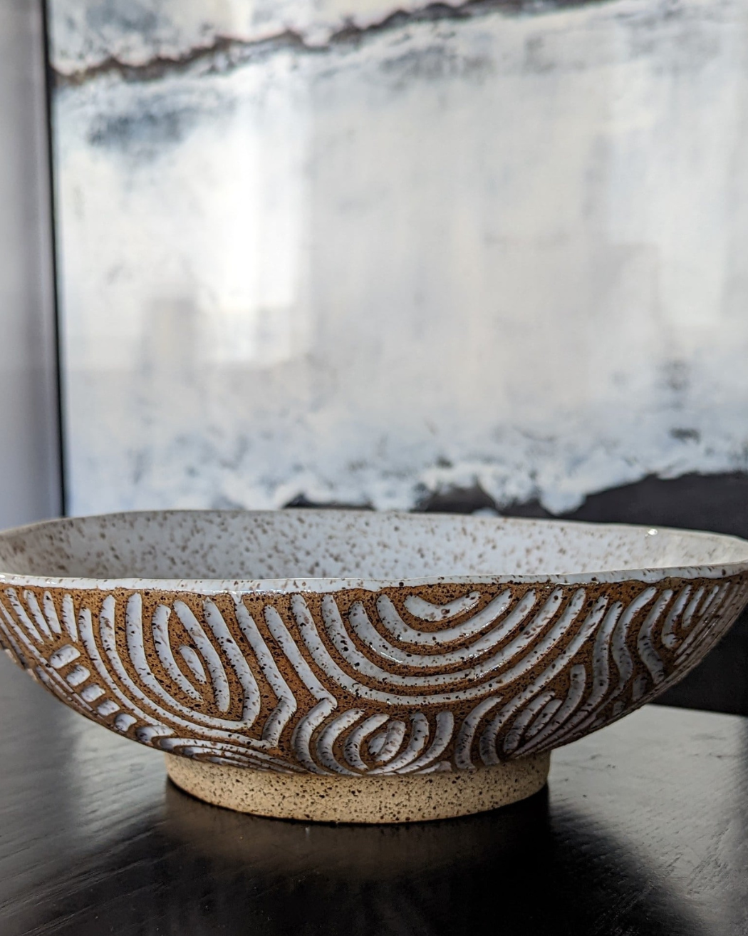 Equanimity Ceramics Carved Bowl