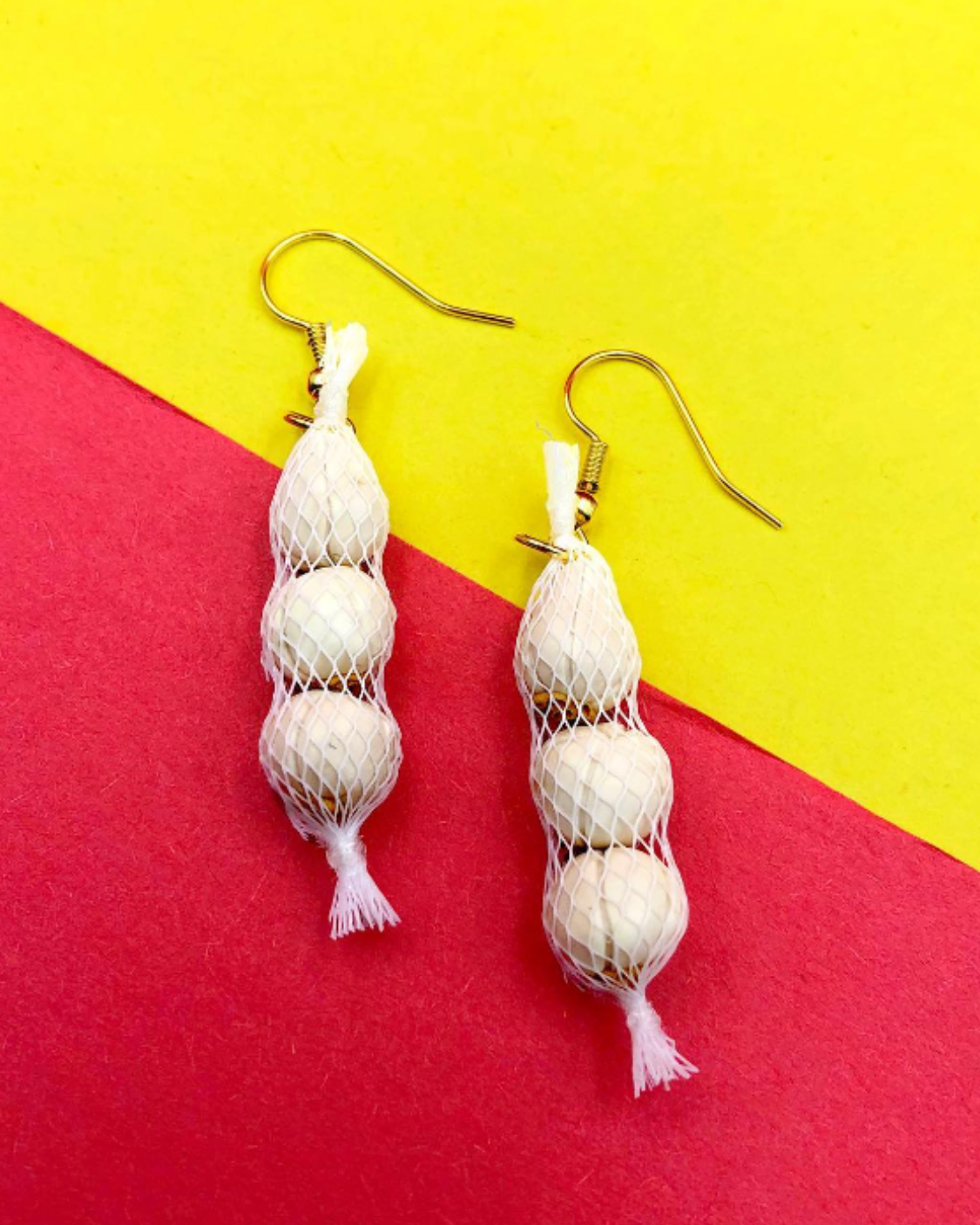 SHOP VELANIDI GARLIC MESH BAG EARRINGS RMG Shop The RMG Gift Shop
