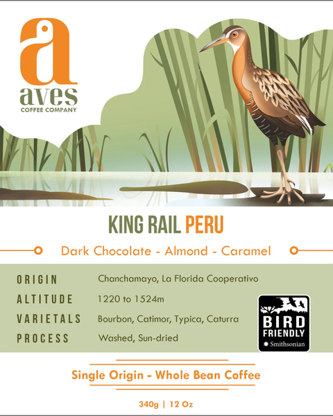 Aves Coffee King Rail Peru Whole Bean Coffee