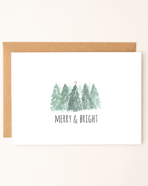 Little Cedar & Pine Merry & Bright Greeting Card