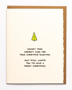 Mythical Matters Cranky Christmas Tree Greeting Card